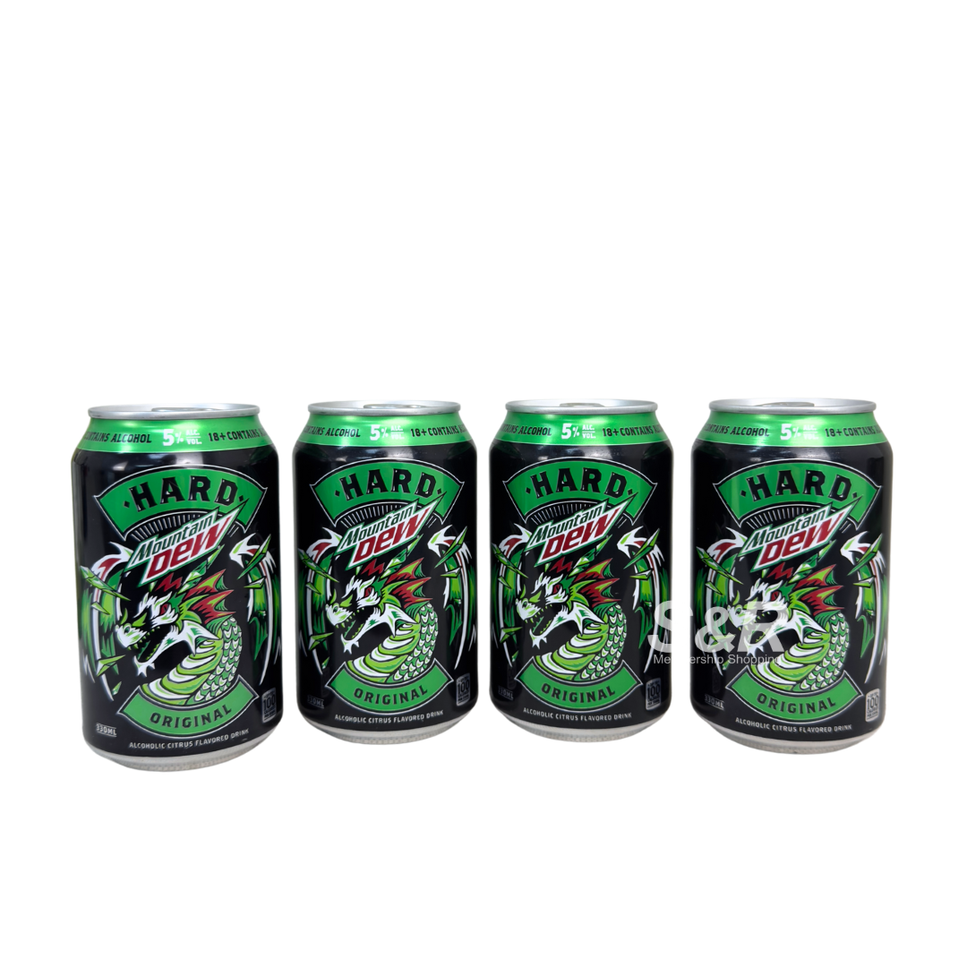 Hard Mountain Dew Original Flavor 4 x 330mL Cans Hard Mountain Dew Original Flavor 4 x 330mL Cans